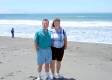 Adoptive Family Photo: Walking on the Beach, click to view bigger version