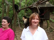 Adoptive Family Photo: Tina with a Monkey on Vacation, click to view bigger version