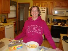 Adoptive Family Photo: Tina Cooking for Christmas Eve, click to view bigger version