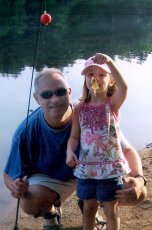 Adoptive Family Photo: Dad and Madison Fishing, click to view bigger version