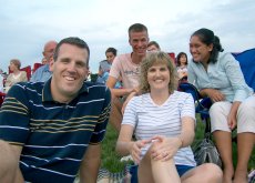 Adoptive Family Photo: With Friends at a Theater Presentation<br>in the Park, click to view bigger version
