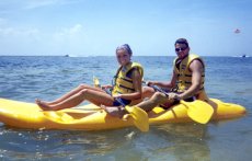 Adoptive Family Photo: Kayaking in the Ocean in Cancun, click to view bigger version