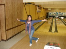 Adoptive Family Photo: Lorraine Showing Off Her Bowling Skills, click to view bigger version