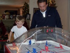Adoptive Family Photo: Bubble Hockey with Uncle Bill, click to view bigger version