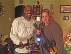 Adoptive Family Photo: Playing Guitar Hero Together, click to view bigger version