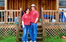 Adoptive Family Photo: In Front of Our Cabin at Tracy�s<br> Family Reunion on Labor Day Weekend, click to view bigger version