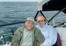 Adoptive Family Photo: Sailing in Maine aboard Margaret's Parents' Boat, click to view bigger version