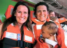 Adoptive Family Photo: Martonio's 1st Cruise...At the Life <br>Jacket Drill, click to view bigger version