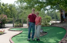 Adoptive Family Photo: Playing Mini-Golf on Angela�s Birthday, click to view bigger version