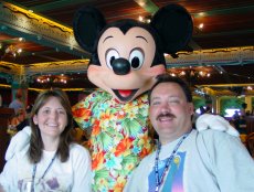 Adoptive Family Photo: Photo with Mickey on a Disney Cruise, click to view bigger version
