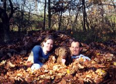 Adoptive Family Photo: Raking Leaves at Dave's Parents', click to view bigger version
