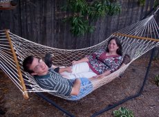 Adoptive Family Photo: Relaxing in Our Back Yard, click to view bigger version