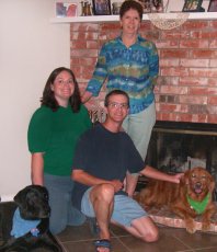 Adoptive Family Photo: At Home with Rose, Happy <br>and Toby, click to view bigger version