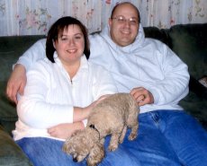 Adoptive Family Photo: Relaxing at Home with <br>Our Dog Buddy, click to view bigger version