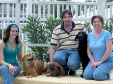 Adoptive Family Photo: At Our House by the Pool with<br>Our Dogs, click to view bigger version