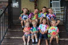 Adoptive Family Photo: Making Tie-Dye Shirts at Grandmas!, click to view bigger version