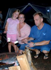 Adoptive Family Photo: Making Smores on Our White <br>Water Rafting Trip, click to view bigger version