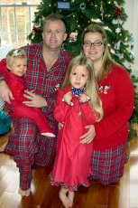 Adoptive Family Photo: Christmas Morning in Our<br> New Christmas PJs, click to view bigger version