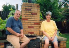 Adoptive Family Photo: Cooking Hamburgers in Our Backyard, click to view bigger version