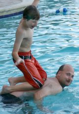 Adoptive Family Photo: Julius and Our Nephew <br>Casey Playing Around <br>After Miami Heat <br>Basketball Camp in FL, click to view bigger version