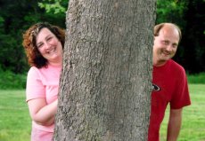 Adoptive Family Photo: Playing Peek-a-Boo with Our Niece at <br>a Family Picnic, click to view bigger version