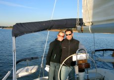 Adoptive Family Photo: Fun Sailing on a Winter Day, click to view bigger version