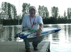 Adoptive Family Photo: Alex Doing RC Race Boating, click to view bigger version