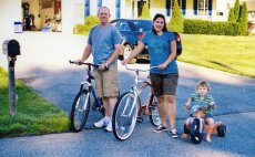 Adoptive Family Photo: Getting Ready for a Family Bike Ride, click to view bigger version
