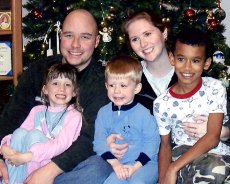 Adoptive Family Photo: Spending Christmas with<br>Our God-Children, click to view bigger version