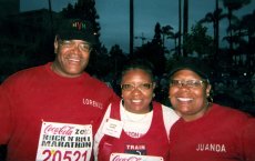 Adoptive Family Photo: With Juanda�s Mother in San Diego<br>on Marathon Day, click to view bigger version