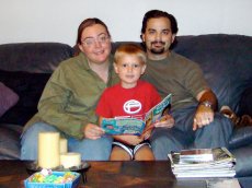 Adoptive Family Photo: Reading With a Friend's Child, click to view bigger version