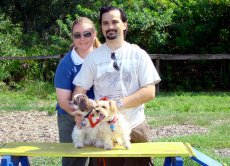Adoptive Family Photo: Playing with Jeff's Parents� Dogs, click to view bigger version