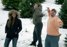 Adoptive Family Photo: Lauren, Massimo and Rich Having a <br>Snowball Fight, click to view bigger version