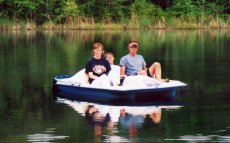 Adoptive Family Photo: Cruising Around in Our Paddle Boat, click to view bigger version