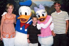 Adoptive Family Photo: Meeting Donald and Daisy on Vacation, click to view bigger version