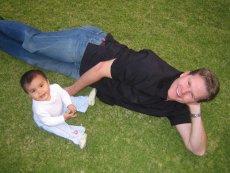 Adoptive Family Photo: A lazy day in the backyard, click to view bigger version