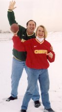 Adoptive Family Photo: Playing Football on a<br>Cold Winter Day-<br>WATCH OUT!, click to view bigger version