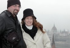 Adoptive Family Photo: Overlooking the Budapest<br>Capital Building, click to view bigger version