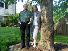 Adoptive Family Photo: In Our Front Yard Next to a Great Tree to Climb, click to view bigger version