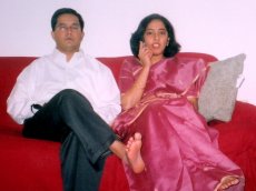 Adoptive Family Photo: In Traditional Dress during <br>Our Festival Season, click to view bigger version