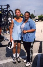 Adoptive Family Photo: Finish Line after Kevin<br> Biked 75 Miles in <br>Support of MS, click to view bigger version
