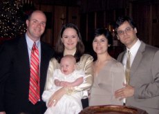 Adoptive Family Photo: With Family at Our Godson�s Baptism, click to view bigger version