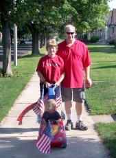 Adoptive Family Photo: Going to the Neighborhood Parade, click to view bigger version