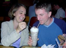 Adoptive Family Photo: Sharing a Root Beer Float, click to view bigger version