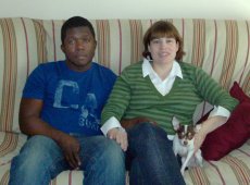 Adoptive Family Photo: With Our Dog Coco, click to view bigger version