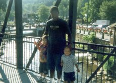 Adoptive Family Photo: Nashied, Aaron and Josh in<br>Gatlinburg, TN on Vacation, click to view bigger version
