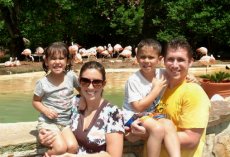 Adoptive Family Photo: Checking out the Flamingos with<br>Molli and Espn, Our Niece and Nephew, click to view bigger version