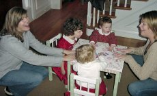 Adoptive Family Photo: Suzanne Playing with Her Nieces, click to view bigger version