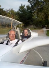 Adoptive Family Photo: Rainer Flying with Allison's Dad, click to view bigger version
