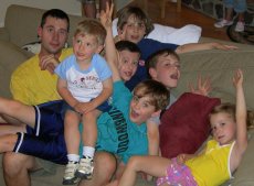 Adoptive Family Photo: Our Niece and 5 Nephews with Bill, click to view bigger version